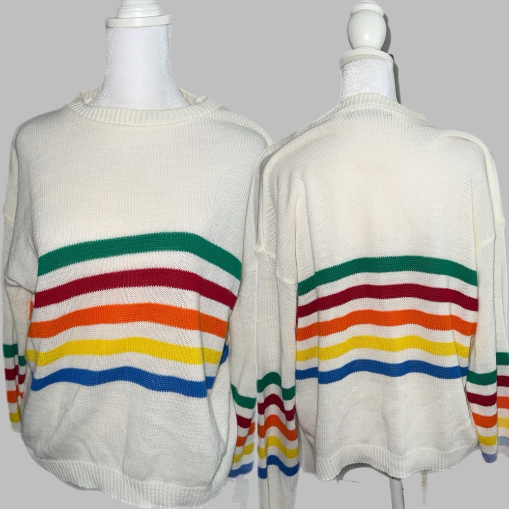 Colorful Striped Women's Sweater Daisy Street UK